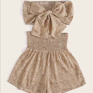 Shorts and top crop tie set